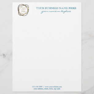 Modern Elegant Aqua Custom Business Logo Letterhead