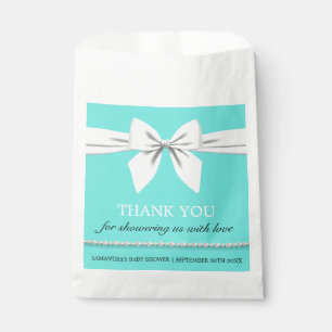 Modern Elegant Aqua Teal Glam Tiffany Theme Favour Bags