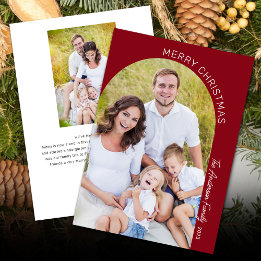 Modern Elegant Arch 2 Photo Christmas Holiday Card