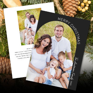 Modern Elegant Arch 2 Photo Christmas Holiday Card