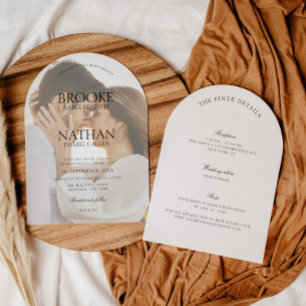 Modern Elegant Arch All in One Photo Wedding Invitation