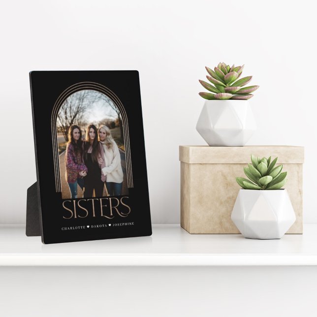 Modern Elegant Arch Frame Sisters Photo Keepsake (Creator Uploaded)