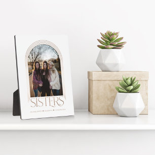 Modern Elegant Arch Frame Sisters Photo Keepsake