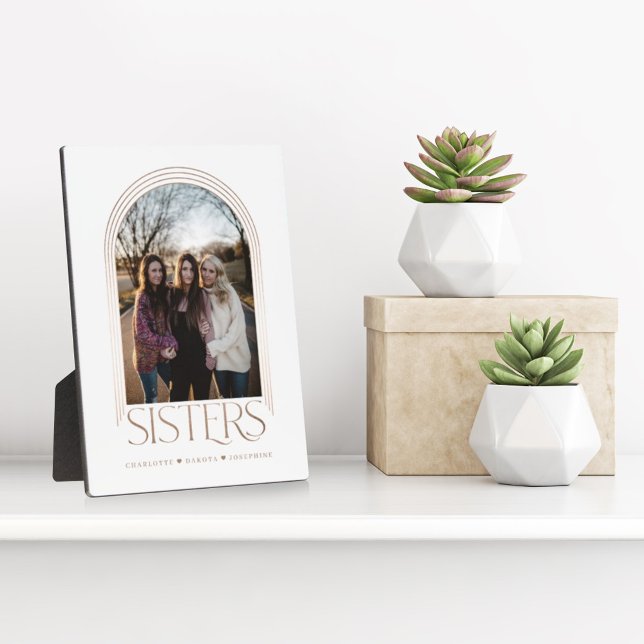 Modern Elegant Arch Frame Sisters Photo Keepsake (Creator Uploaded)