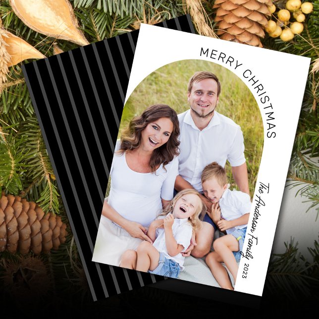 Modern Elegant Arch Photo Christmas Holiday Card (Creator Uploaded)