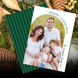 Modern Elegant Arch Photo Christmas Holiday Card<br><div class="desc">This photo Christmas card offers a minimalist design featuring a modern arched photo. The design offers dark green text that curves along the edge of the picture is accented with elegant handwritten script.</div>