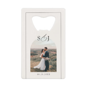 Modern Elegant Arch Photo Script Wedding Favour