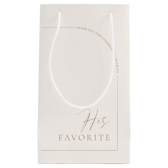 Modern Elegant Arch Wedding Guest Her Favourite  Small Gift Bag (Front)