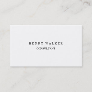 Modern Elegant Attractive Plain Simple White Business Card