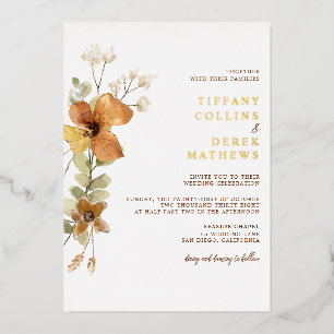 Modern Elegant Autumn Fall Wedding Gold
