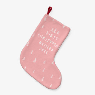 modern elegant baby first christmas small christmas stocking