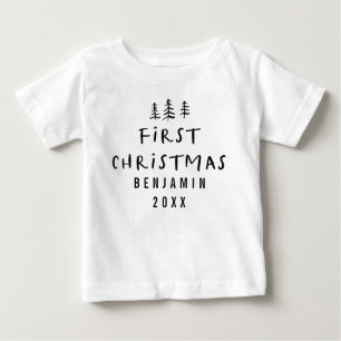modern elegant baby first christmas T-Shirt