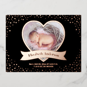 Modern Elegant Baby Photo Birth Announcement