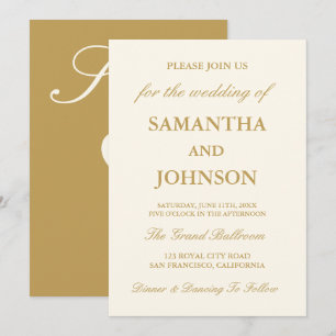Modern Elegant Ballroom Vintage Ivory Wedding Invitation