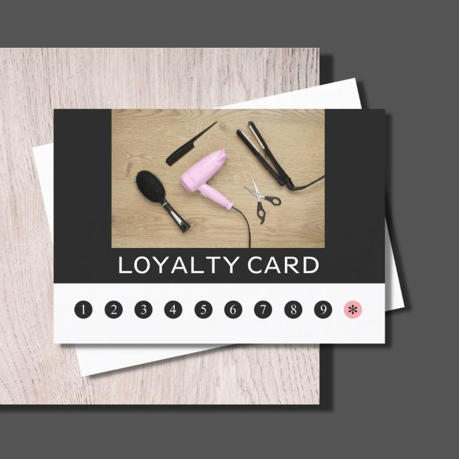 Modern Elegant Beauty Salon Hair Loyalty Card (Creator Uploaded)