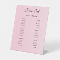 Modern Elegant Beauty Salon Price List