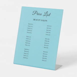 Modern Elegant Beauty Salon Price List Pedestal Sign