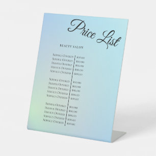 Modern Elegant Beauty Salon Price List Pedestal Sign