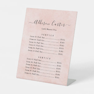Modern Elegant Beauty Salon Price List Pedestal Sign