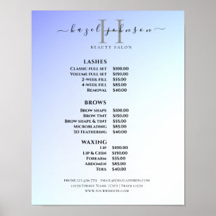Modern Elegant Beauty Salon Price List Poster