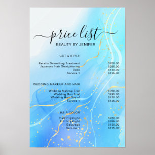 Modern Elegant Beauty salon price list Poster
