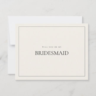 Modern & Elegant Beige Bridesmaid Proposal Card