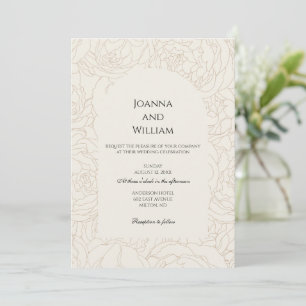 Modern elegant beige brown wedding Invitation