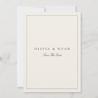 Modern & Elegant Beige Save The Date Wedding Card
