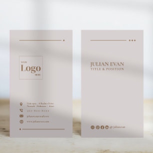 Modern Elegant Beige Social Media LinkedIn Business Card