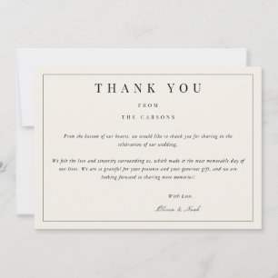 Modern & Elegant beige Thank you Card