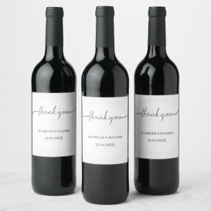 Modern Elegant Beige White Wine Label