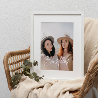 Modern Elegant Besties Photo for Best Friends Poster