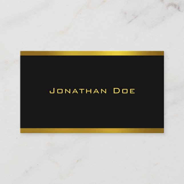 Modern Elegant Black And Gold Cool Design Template Business Card (Front)
