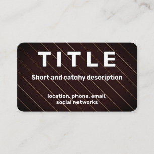 Modern Elegant Black and Gold Striped Business Card