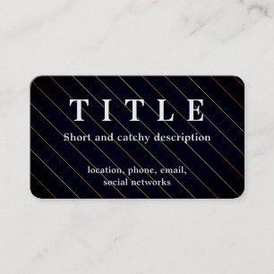 Modern Elegant Black and Gold Striped Business Card