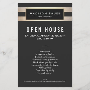 Modern Elegant Black and Gold Stripes Flyer