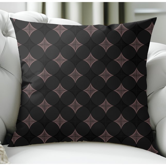 Modern Elegant Black and Light Pink Pattern Cushion (Creator Uploaded)