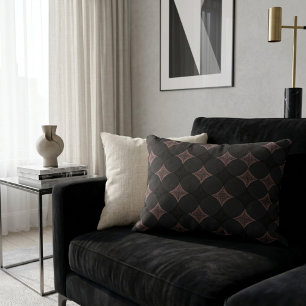 Modern Elegant Black and Light Pink Pattern Decorative Cushion