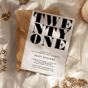 Modern Elegant Black and White Bold Typography Invitation