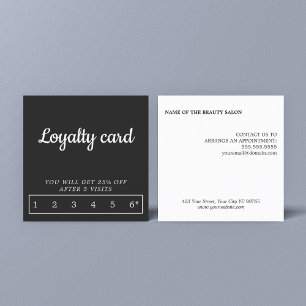 Modern Elegant Black and White  Loyalty Card