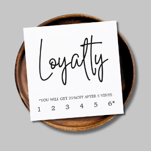 Modern Elegant Black and White Loyalty Card