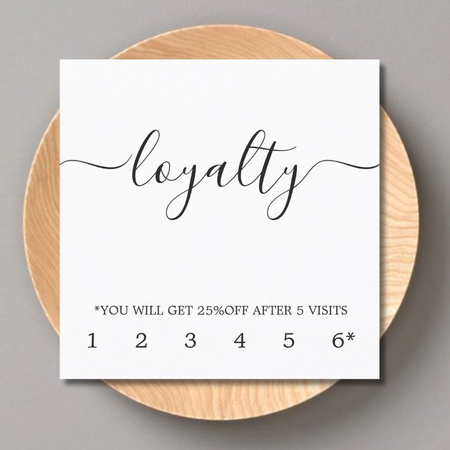 Modern Elegant Black and White Loyalty Card (Creator Uploaded)