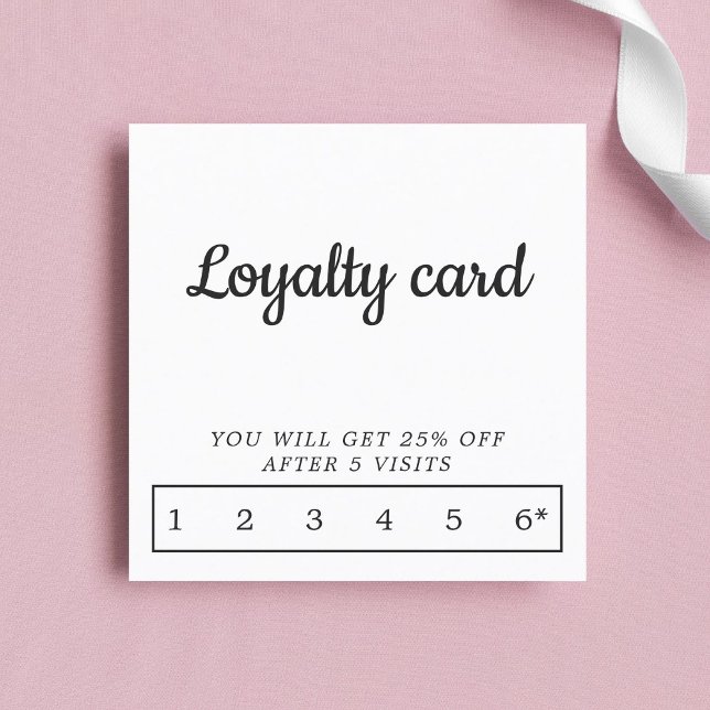 Modern Elegant Black and White Loyalty Card (Creator Uploaded)