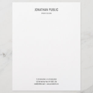Modern Elegant Black And White Minimalist Template Custom Letterhead