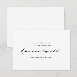 Modern Elegant Black and White Minimalist Wedding RSVP Card