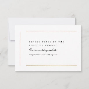 Modern Elegant Black and White Minimalist Wedding RSVP Card