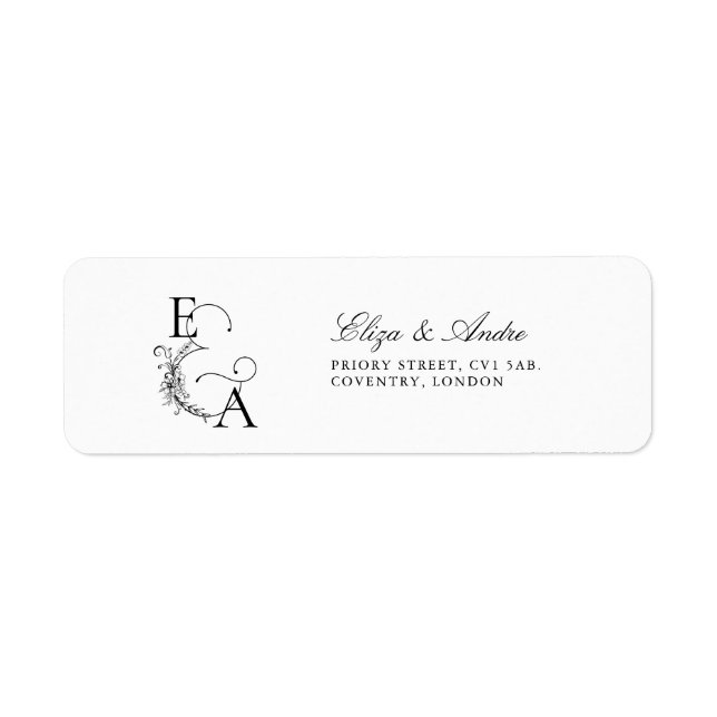 Modern Elegant Black and White Monogram (Front)