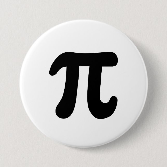 Modern, Elegant, Black and White Pi Symbol 7.5 Cm Round Badge (Front)