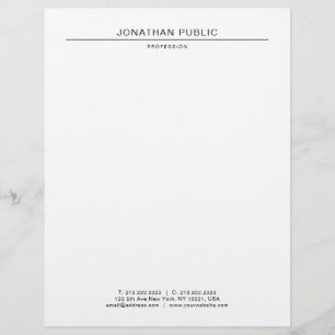 Modern Elegant Black And White Simple Template Custom Letterhead