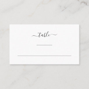 Modern Elegant Black and White Simple Wedding Place Card